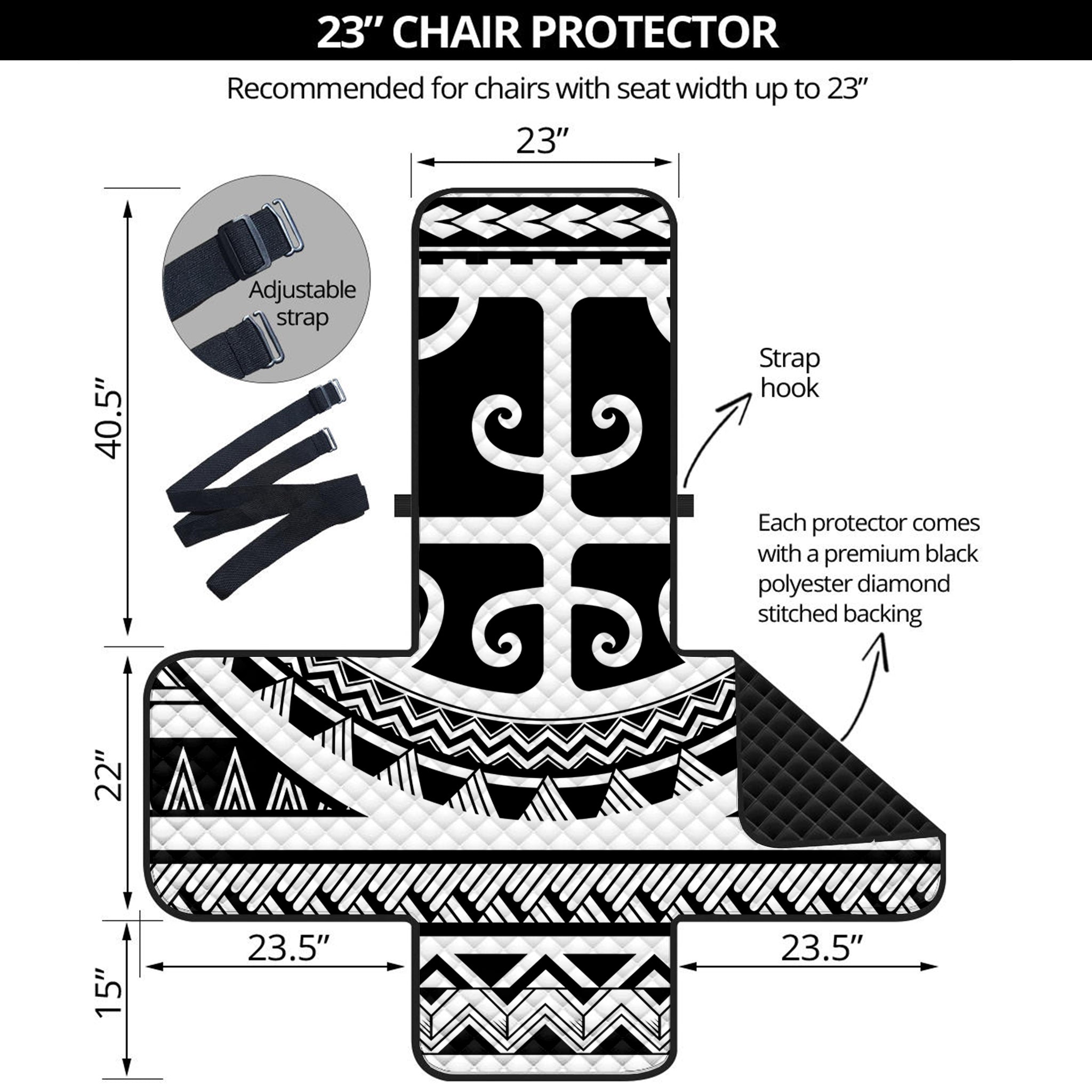 Polynesian Tribal Tattoo Pattern Print Armchair Protector