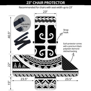 Polynesian Tribal Tattoo Pattern Print Armchair Protector