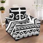 Polynesian Tribal Tattoo Pattern Print Armchair Slipcover