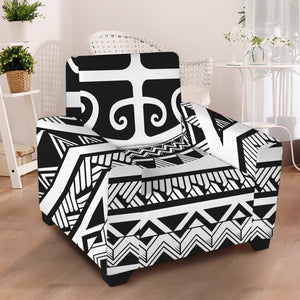 Polynesian Tribal Tattoo Pattern Print Armchair Slipcover