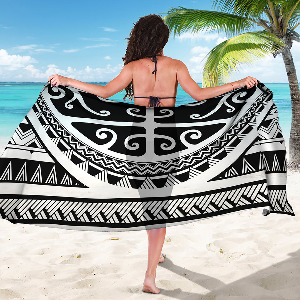 Polynesian Tribal Tattoo Pattern Print Beach Sarong Wrap