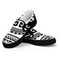 Polynesian Tribal Tattoo Pattern Print Black Slip On Sneakers