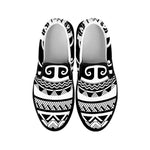 Polynesian Tribal Tattoo Pattern Print Black Slip On Shoes