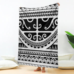 Polynesian Tribal Tattoo Pattern Print Blanket