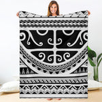 Polynesian Tribal Tattoo Pattern Print Blanket