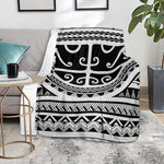 Polynesian Tribal Tattoo Pattern Print Blanket