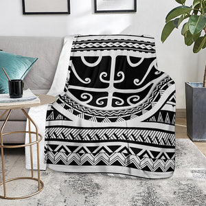 Polynesian Tribal Tattoo Pattern Print Blanket