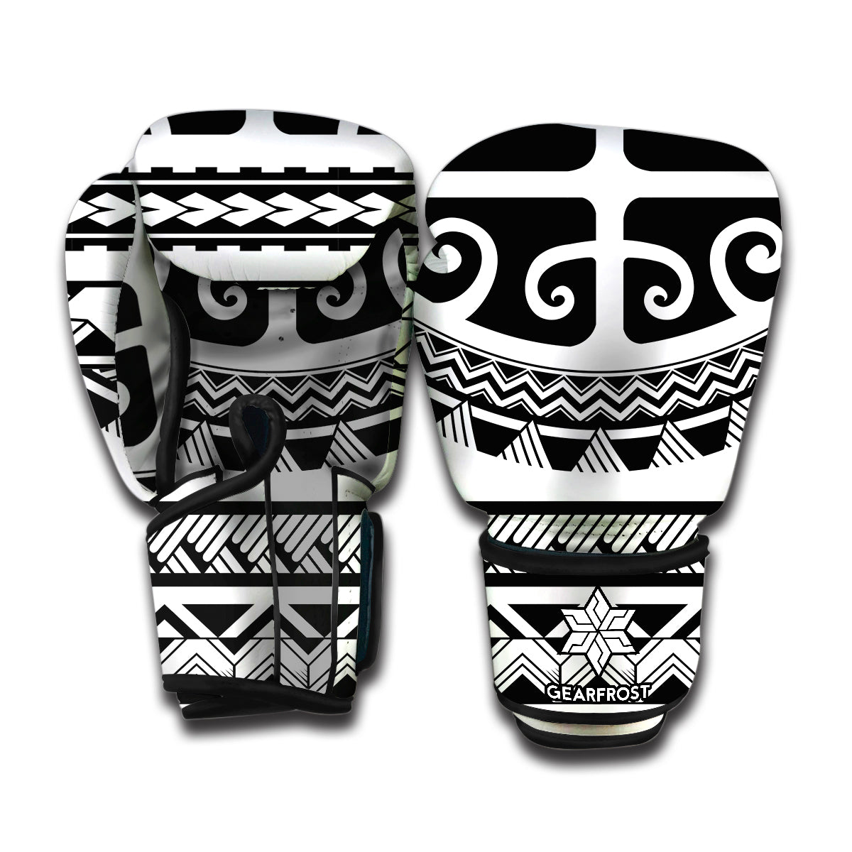 Polynesian Tribal Tattoo Pattern Print Boxing Gloves