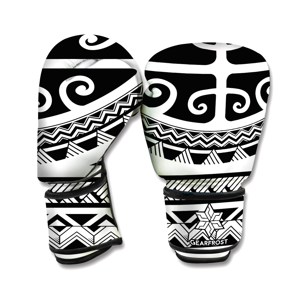 Polynesian Tribal Tattoo Pattern Print Boxing Gloves