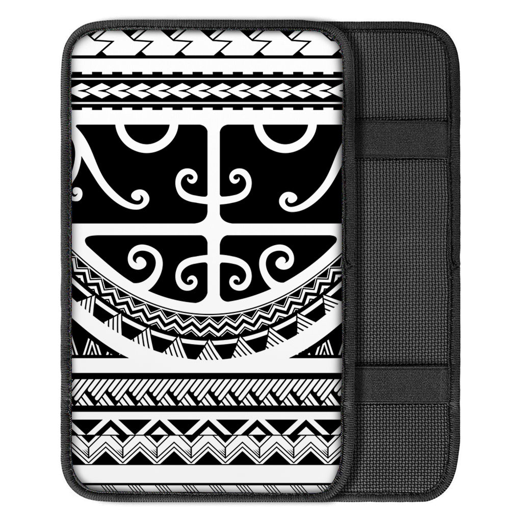 Polynesian Tribal Tattoo Pattern Print Car Center Console Cover