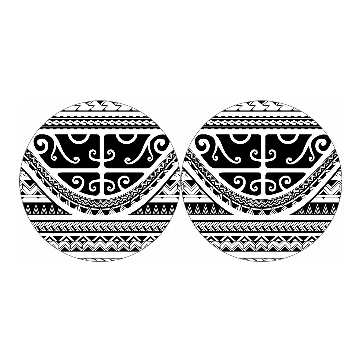 Polynesian Tribal Tattoo Pattern Print Car Coasters