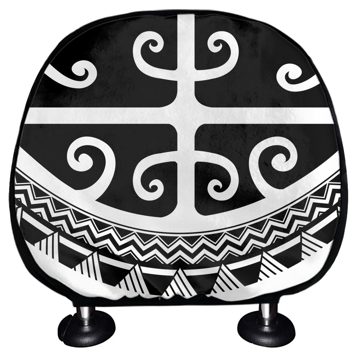 Polynesian Tribal Tattoo Pattern Print Car Headrest Covers