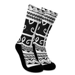 Polynesian Tribal Tattoo Pattern Print Crew Socks