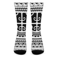 Polynesian Tribal Tattoo Pattern Print Crew Socks