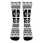 Polynesian Tribal Tattoo Pattern Print Crew Socks