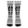 Polynesian Tribal Tattoo Pattern Print Crew Socks