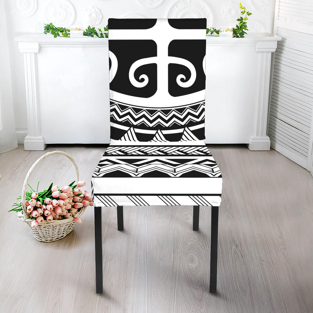 Polynesian Tribal Tattoo Pattern Print Dining Chair Slipcover