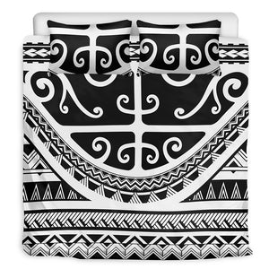 Polynesian Tribal Tattoo Pattern Print Duvet Cover Bedding Set