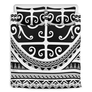 Polynesian Tribal Tattoo Pattern Print Duvet Cover Bedding Set