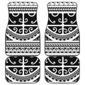 Polynesian Tribal Tattoo Pattern Print Front and Back Car Floor Mats