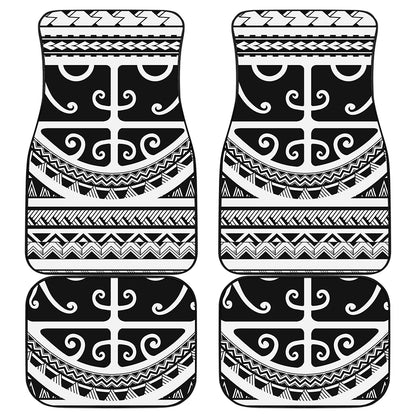 Polynesian Tribal Tattoo Pattern Print Front and Back Car Floor Mats