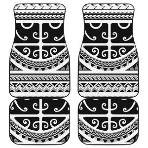 Polynesian Tribal Tattoo Pattern Print Front and Back Car Floor Mats