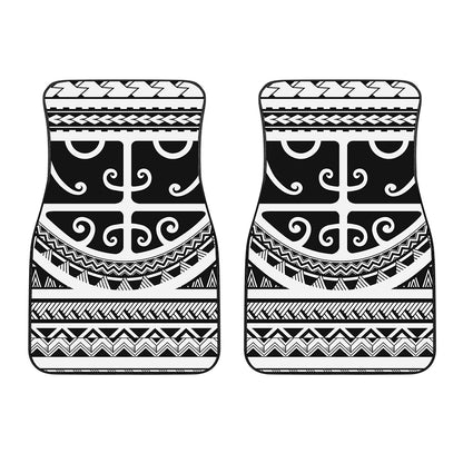 Polynesian Tribal Tattoo Pattern Print Front Car Floor Mats