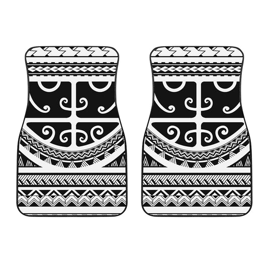 Polynesian Tribal Tattoo Pattern Print Front Car Floor Mats