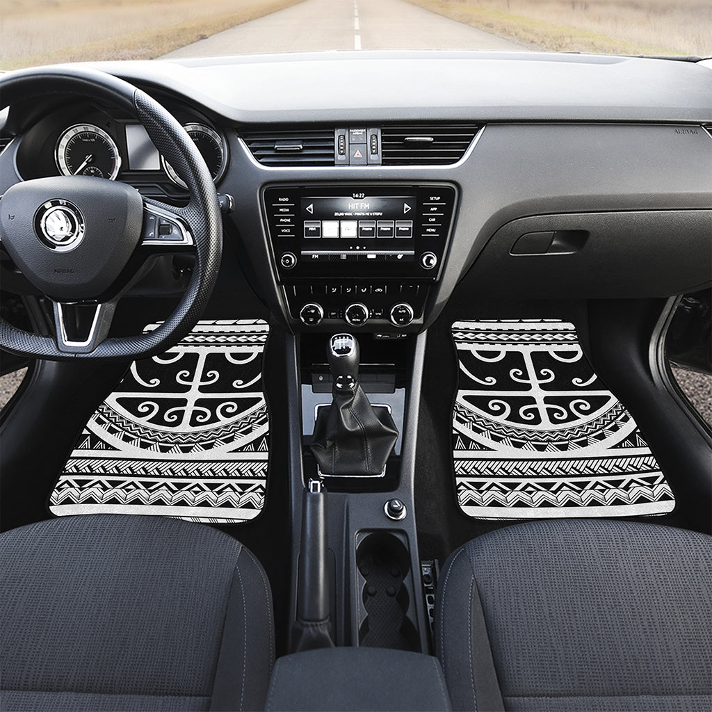 Polynesian Tribal Tattoo Pattern Print Front Car Floor Mats