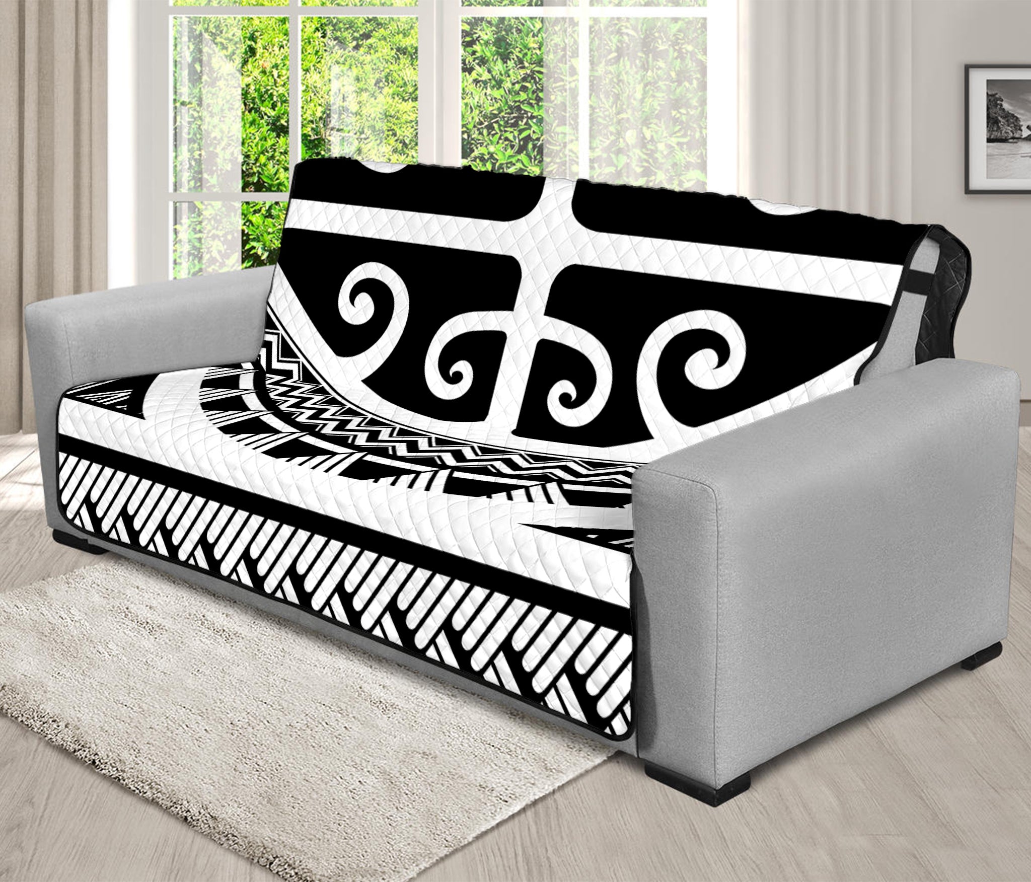 Polynesian Tribal Tattoo Pattern Print Futon Protector