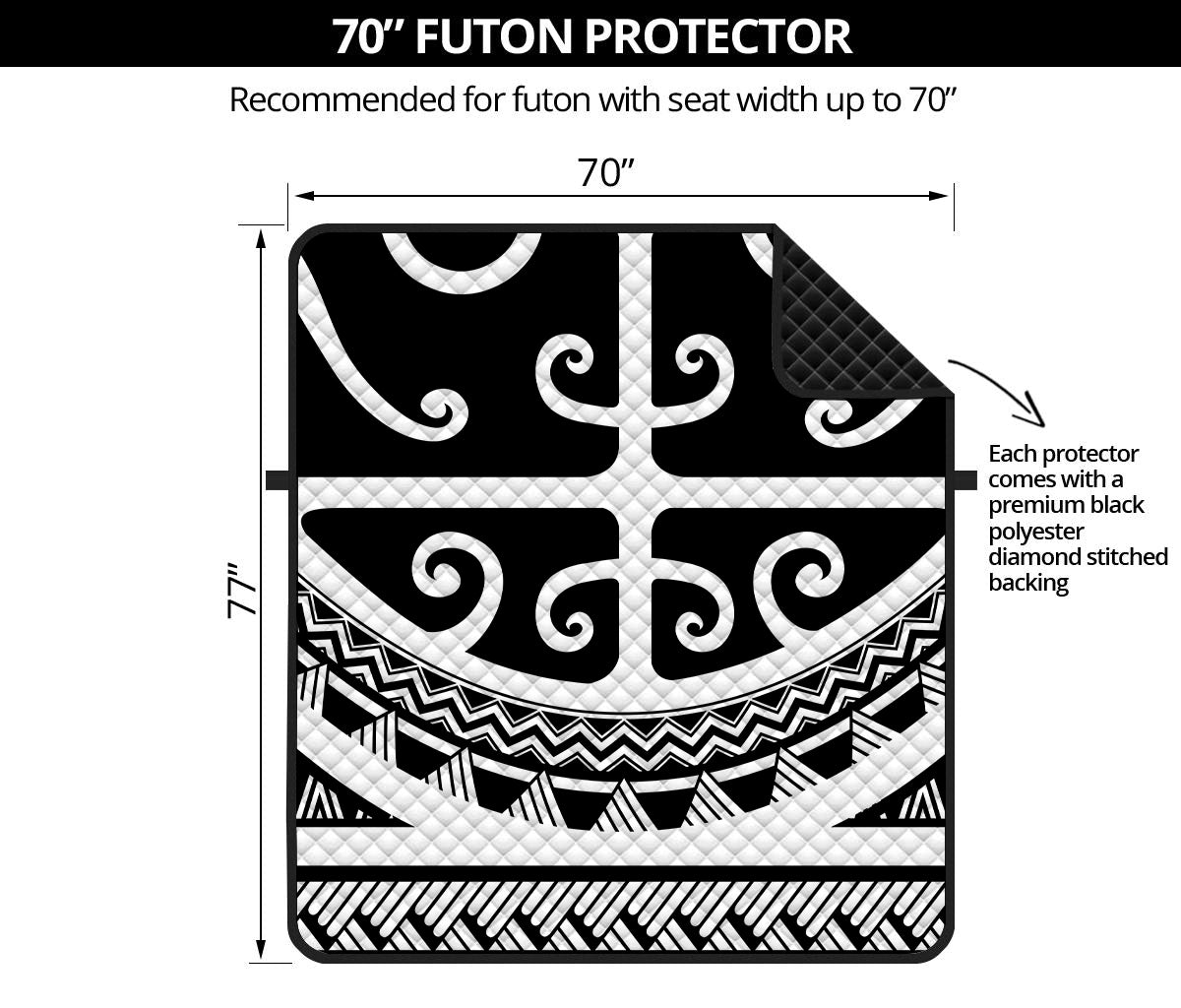 Polynesian Tribal Tattoo Pattern Print Futon Protector