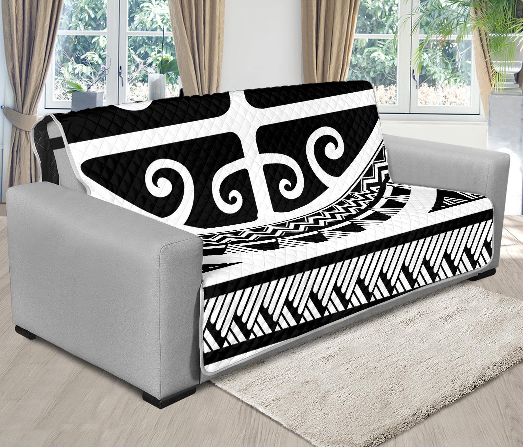 Polynesian Tribal Tattoo Pattern Print Futon Protector