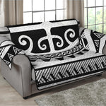 Polynesian Tribal Tattoo Pattern Print Loveseat Protector