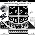 Polynesian Tribal Tattoo Pattern Print Loveseat Protector