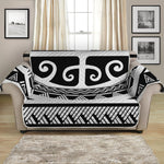 Polynesian Tribal Tattoo Pattern Print Loveseat Protector