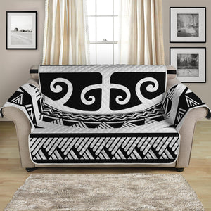 Polynesian Tribal Tattoo Pattern Print Loveseat Protector