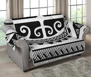 Polynesian Tribal Tattoo Pattern Print Loveseat Protector