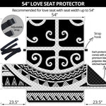 Polynesian Tribal Tattoo Pattern Print Loveseat Protector