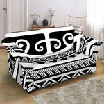 Polynesian Tribal Tattoo Pattern Print Loveseat Slipcover