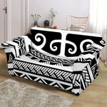 Polynesian Tribal Tattoo Pattern Print Loveseat Slipcover