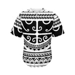Polynesian Tribal Tattoo Pattern Print Men's Baseball Jersey