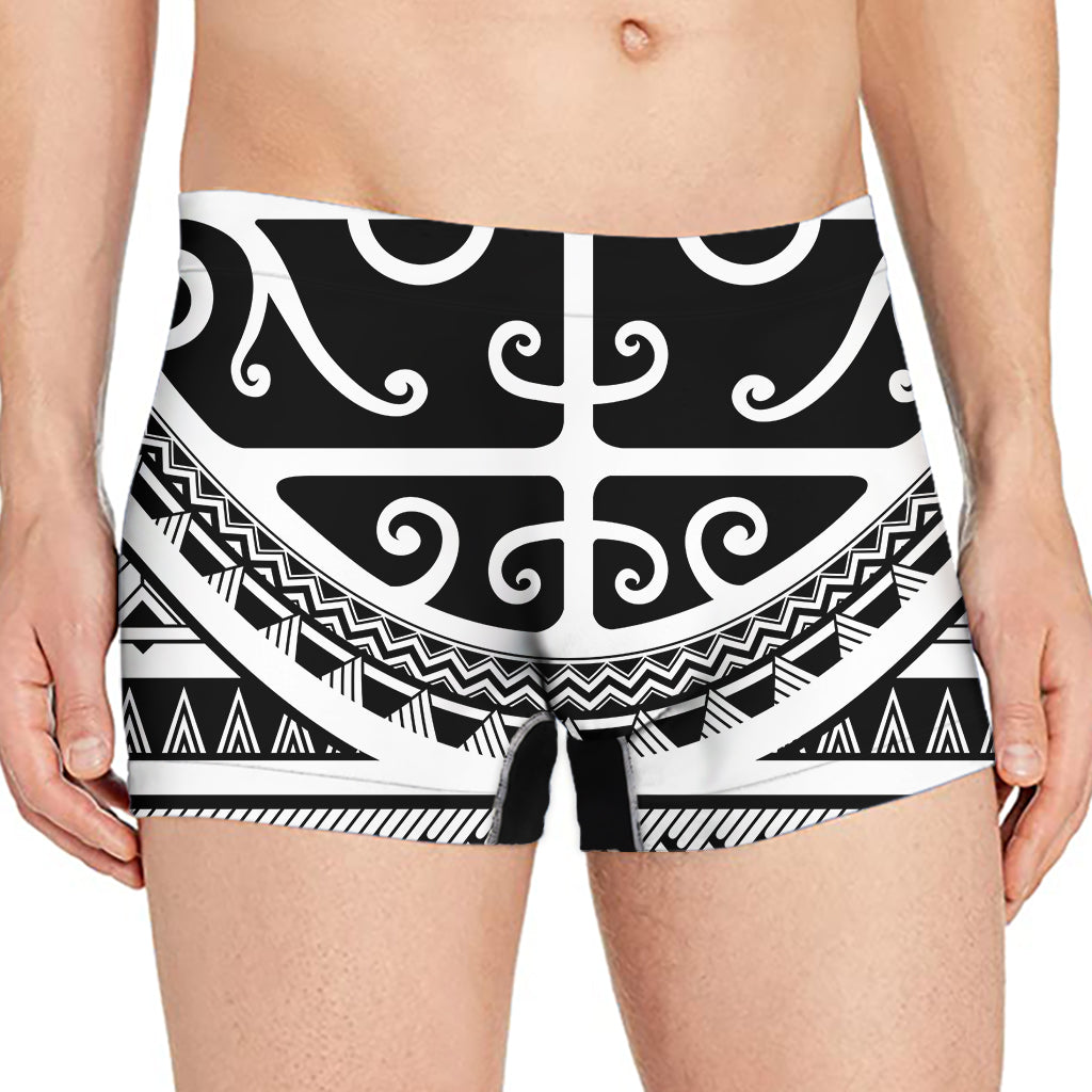 Polynesian Tribal Tattoo Pattern Print Men's Boxer Briefs