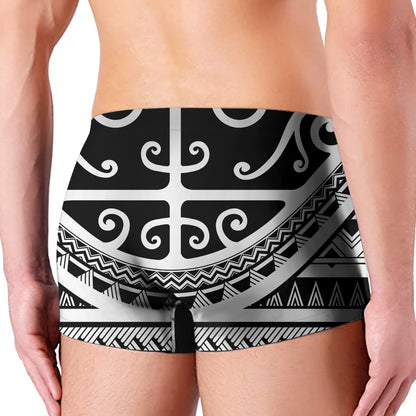 Polynesian Tribal Tattoo Pattern Print Men's Boxer Briefs