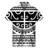Polynesian Tribal Tattoo Pattern Print Men's Short Sleeve Shirt