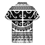 Polynesian Tribal Tattoo Pattern Print Men's Short Sleeve Shirt