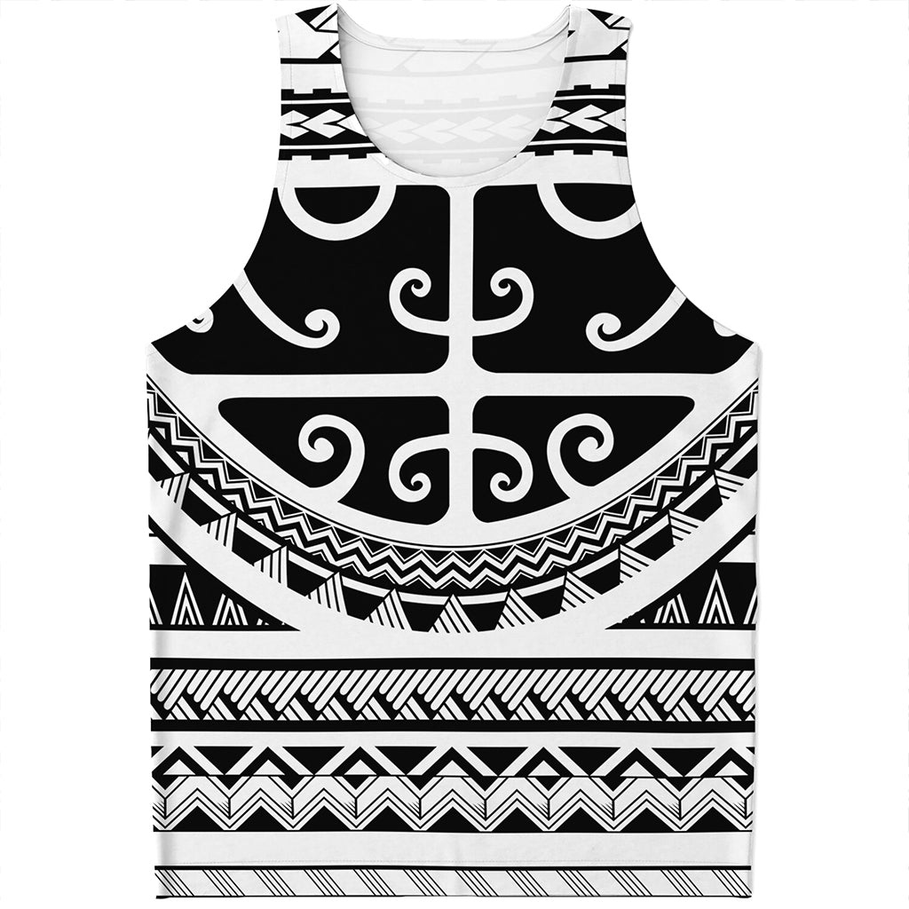 Polynesian Tribal Tattoo Pattern Print Men's Tank Top