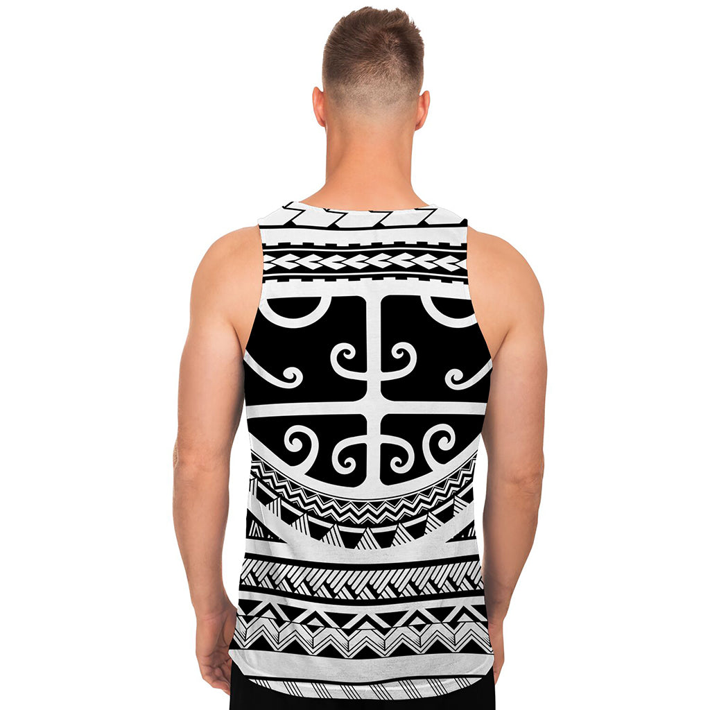 Polynesian Tribal Tattoo Pattern Print Men's Tank Top