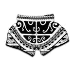 Polynesian Tribal Tattoo Pattern Print Muay Thai Boxing Shorts