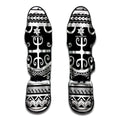 Polynesian Tribal Tattoo Pattern Print Muay Thai Shin Guards