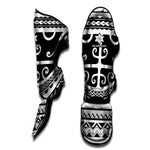 Polynesian Tribal Tattoo Pattern Print Muay Thai Shin Guard